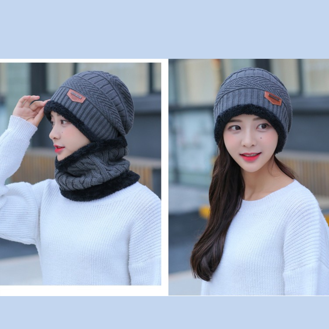 冬用 防寒3点セット（ニット帽・ネックウォーマー・手袋） 裏起毛 / 男女兼用 / 通勤・通学・アウトドア