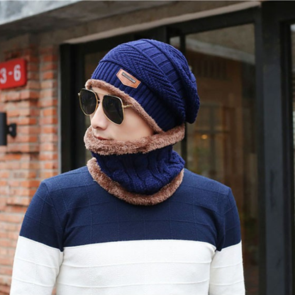 冬用 防寒3点セット（ニット帽・ネックウォーマー・手袋） 裏起毛 / 男女兼用 / 通勤・通学・アウトドア