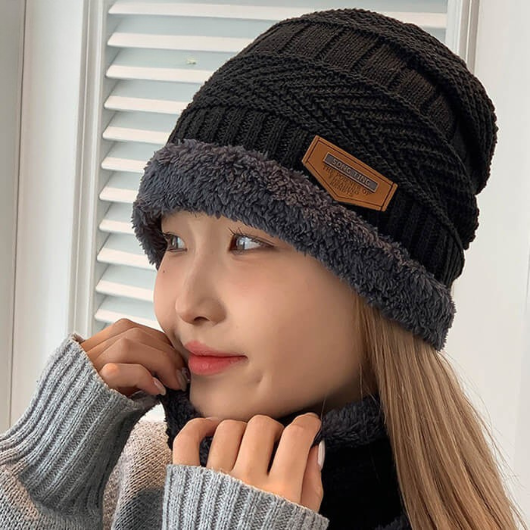 冬用 防寒3点セット（ニット帽・ネックウォーマー・手袋） 裏起毛 / 男女兼用 / 通勤・通学・アウトドア