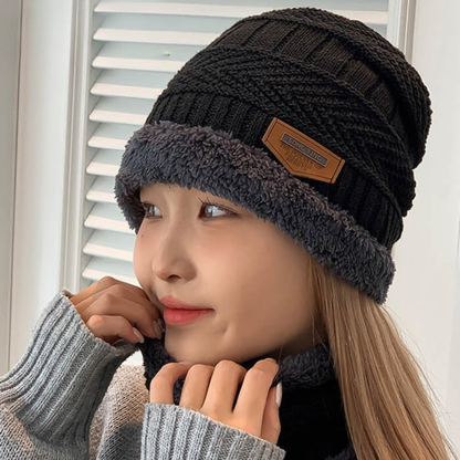 冬用 防寒3点セット（ニット帽・ネックウォーマー・手袋） 裏起毛 / 男女兼用 / 通勤・通学・アウトドア