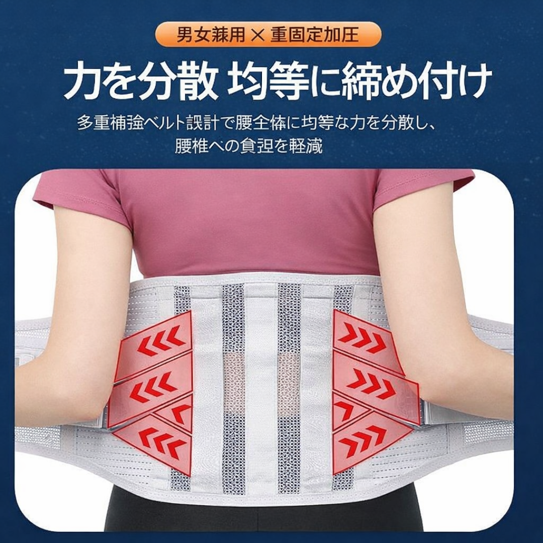 Hey Luna™ 薄型×通気性 温熱対応 腰サポーター.