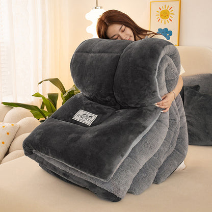 Hey Luna™  寒い夜も、もう怖くない」ふわもこ雪柄コーラルフリース毛布 – 極上のぬくもりをあなたに。