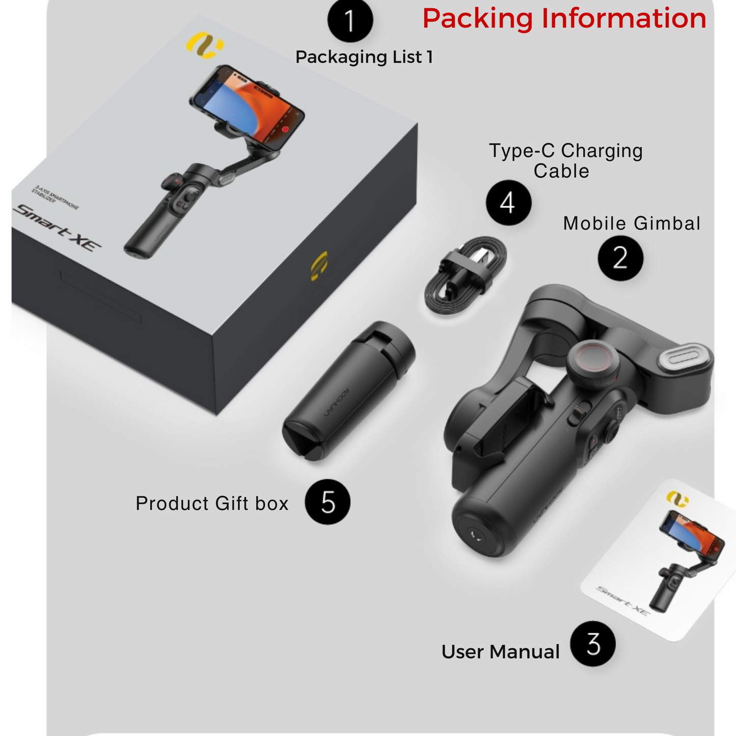 Hey Luna™ AOCHUAN Smart X Pro スマホ用3軸ジンバルスタビライザー｜OLED画面搭載・フェイストラッキング・インセプションモード・iPhone/Android対応・Vlog/ライブ配信/旅行に最適