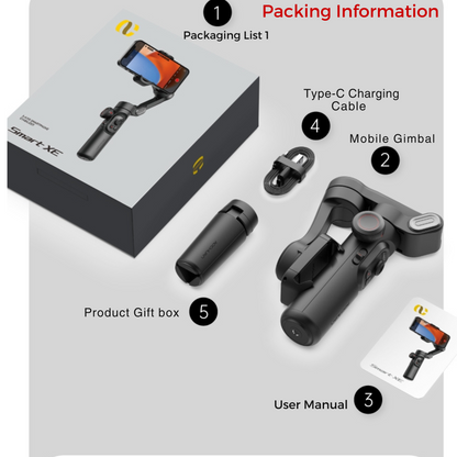 Hey Luna™ AOCHUAN Smart X Pro スマホ用3軸ジンバルスタビライザー｜OLED画面搭載・フェイストラッキング・インセプションモード・iPhone/Android対応・Vlog/ライブ配信/旅行に最適